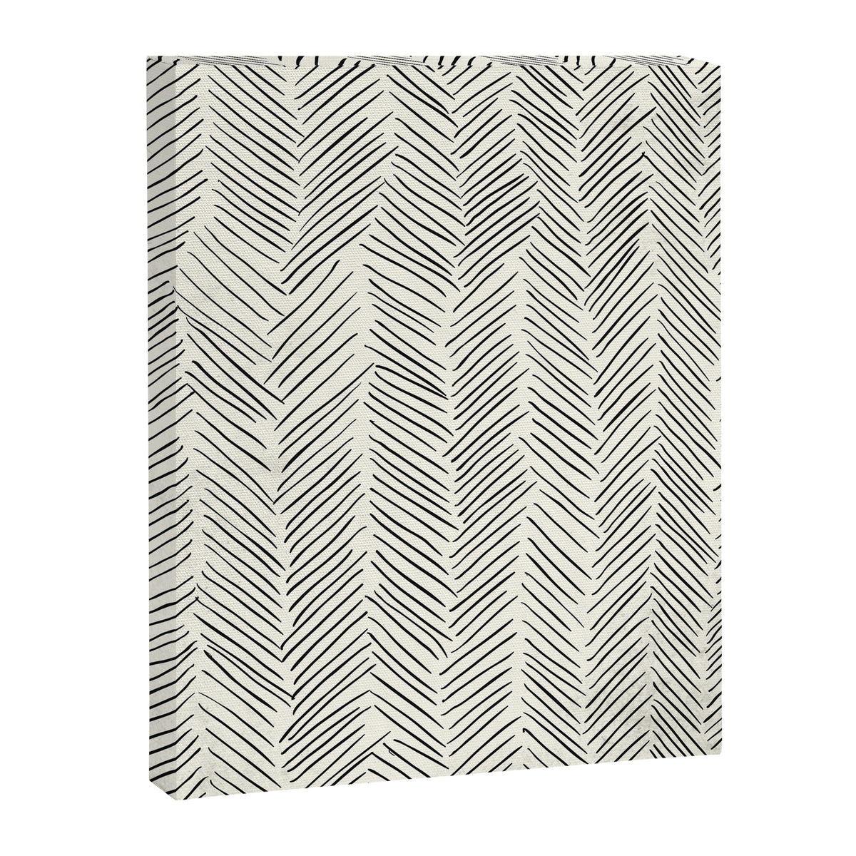 Herringbone Black on Cream Canvas Print Gallery Image 8