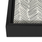 Herringbone Black on Cream Framed Canvas Print Gallery Image 3