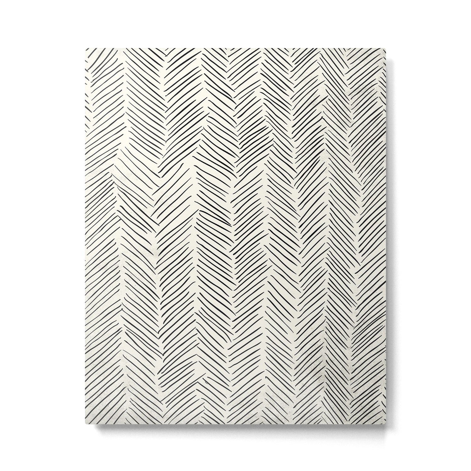 Herringbone Black on Cream Metal Print Gallery Image 6