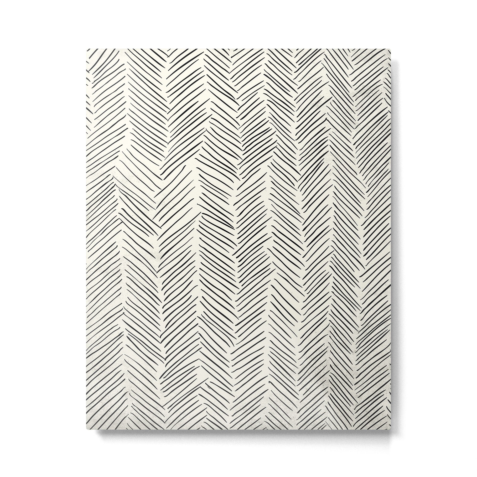 Herringbone Black on Cream Metal Print Gallery Image 6