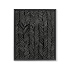 Herringbone Cream on Black Framed Canvas Print Gallery Image 8