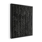 Herringbone Cream on Black Framed Canvas Print Gallery Image 2