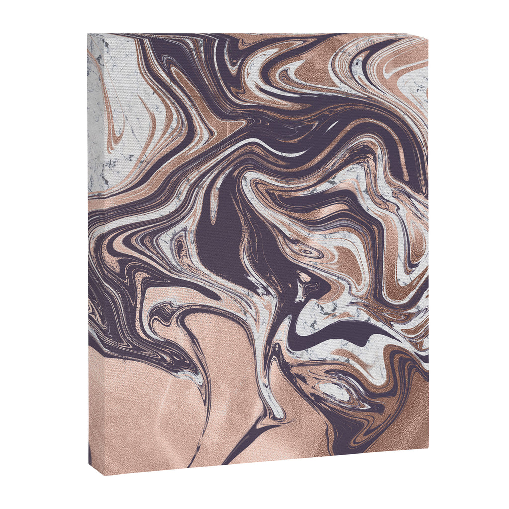 Liquid Rose Gold Violet and Marble Canvas Print Gallery Image 8