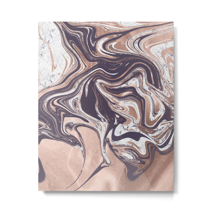 Liquid Rose Gold Violet and Marble Metal Print Gallery Image 1