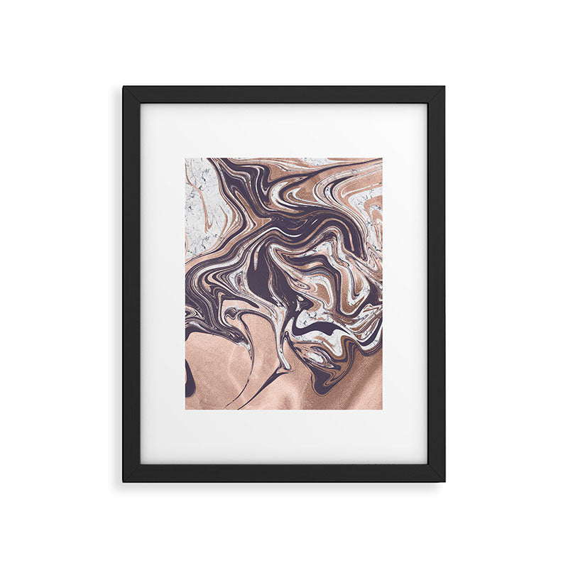 Liquid Rose Gold Violet and Marble Framed Art Print Gallery Image 6