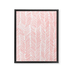 Living Coral Herringbone Framed Canvas Print Gallery Image 8
