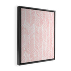 Living Coral Herringbone Framed Canvas Print Gallery Image 2