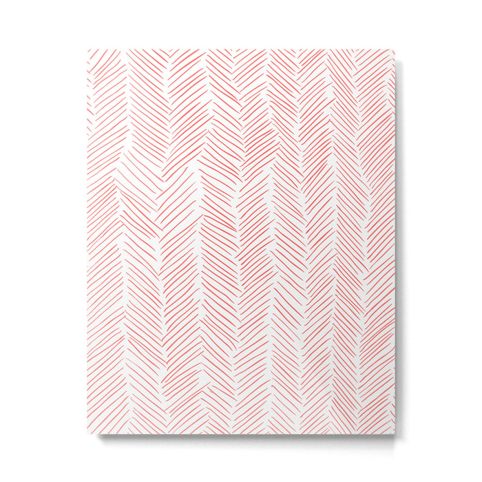 Living Coral Herringbone Metal Print Gallery Image 1