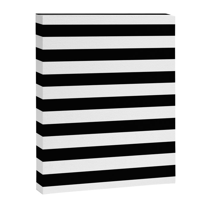 Midnight Black and White Stripes Canvas Print Gallery Image 1