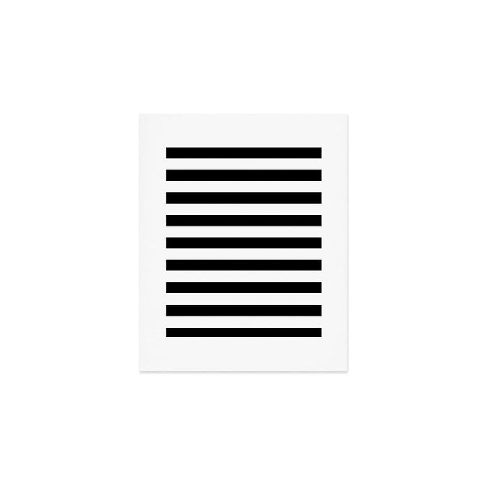 Midnight Black and White Stripes Art Print Gallery Image 1