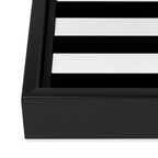 Midnight Black and White Stripes Framed Canvas Print Gallery Image 3