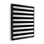 Midnight Black and White Stripes Framed Canvas Print Gallery Image 2