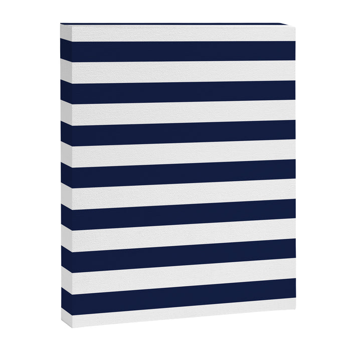 Nautical Navy Blue and White Stripes Canvas Print Gallery Image 1