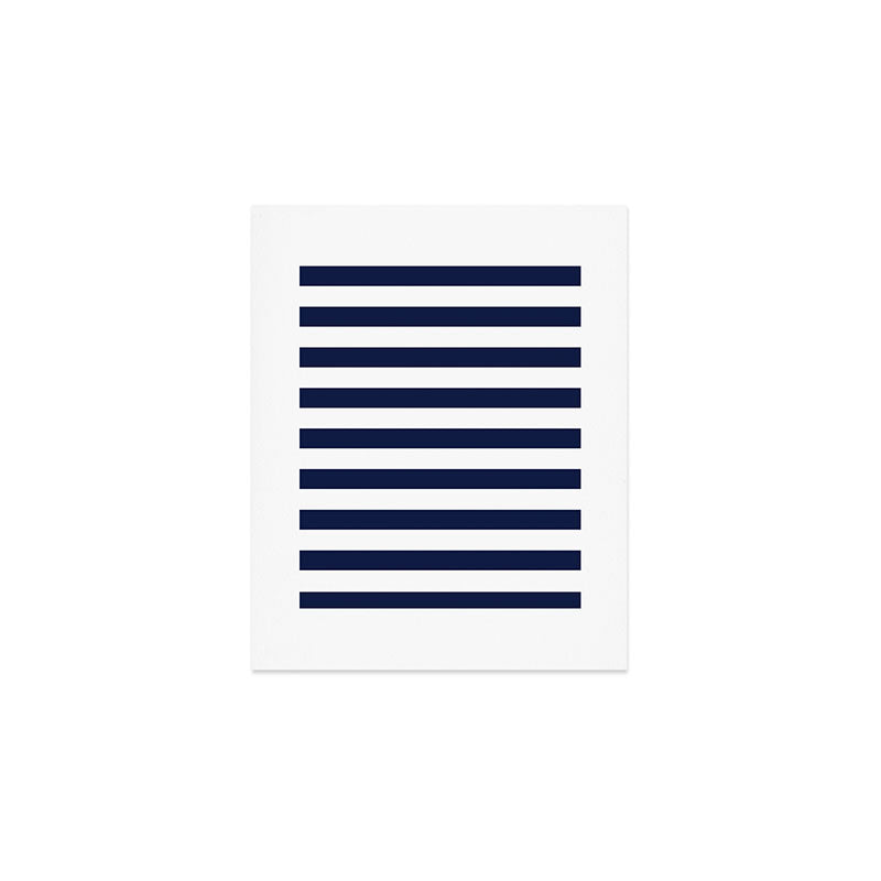 Nautical Navy Blue and White Stripes Art Print Gallery Image 1