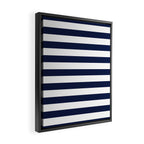 Nautical Navy Blue and White Stripes Framed Canvas Print Gallery Image 2