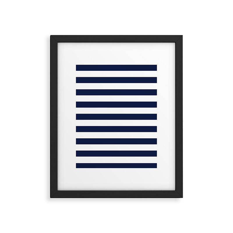 Nautical Navy Blue and White Stripes Framed Art Print Gallery Image 6