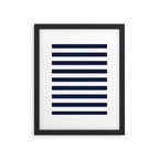 Nautical Navy Blue and White Stripes Framed Art Print Gallery Image 6