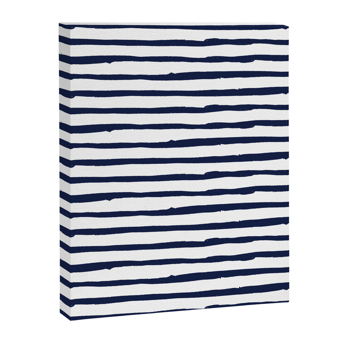 Navy Blue Stripes on White Canvas Print Gallery Image 8