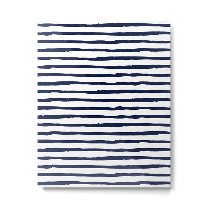 Navy Blue Stripes on White Metal Print Gallery Image 1