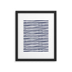Navy Blue Stripes on White Framed Art Print Gallery Image 6