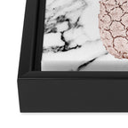 Rose Gold Pineapple on Black and White Marble Framed Canvas Print Gallery Image 3