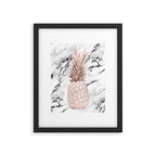 Rose Gold Pineapple on Black and White Marble Framed Art Print Gallery Image 5