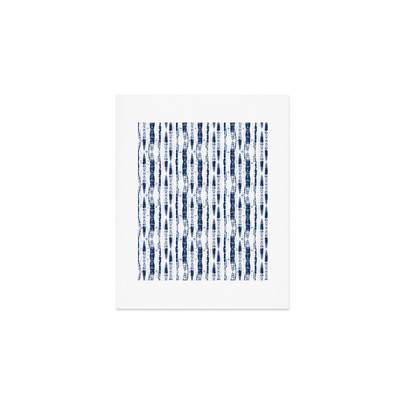 Shibori Stripes 2 Indigo Blue Art Print Gallery Image 1