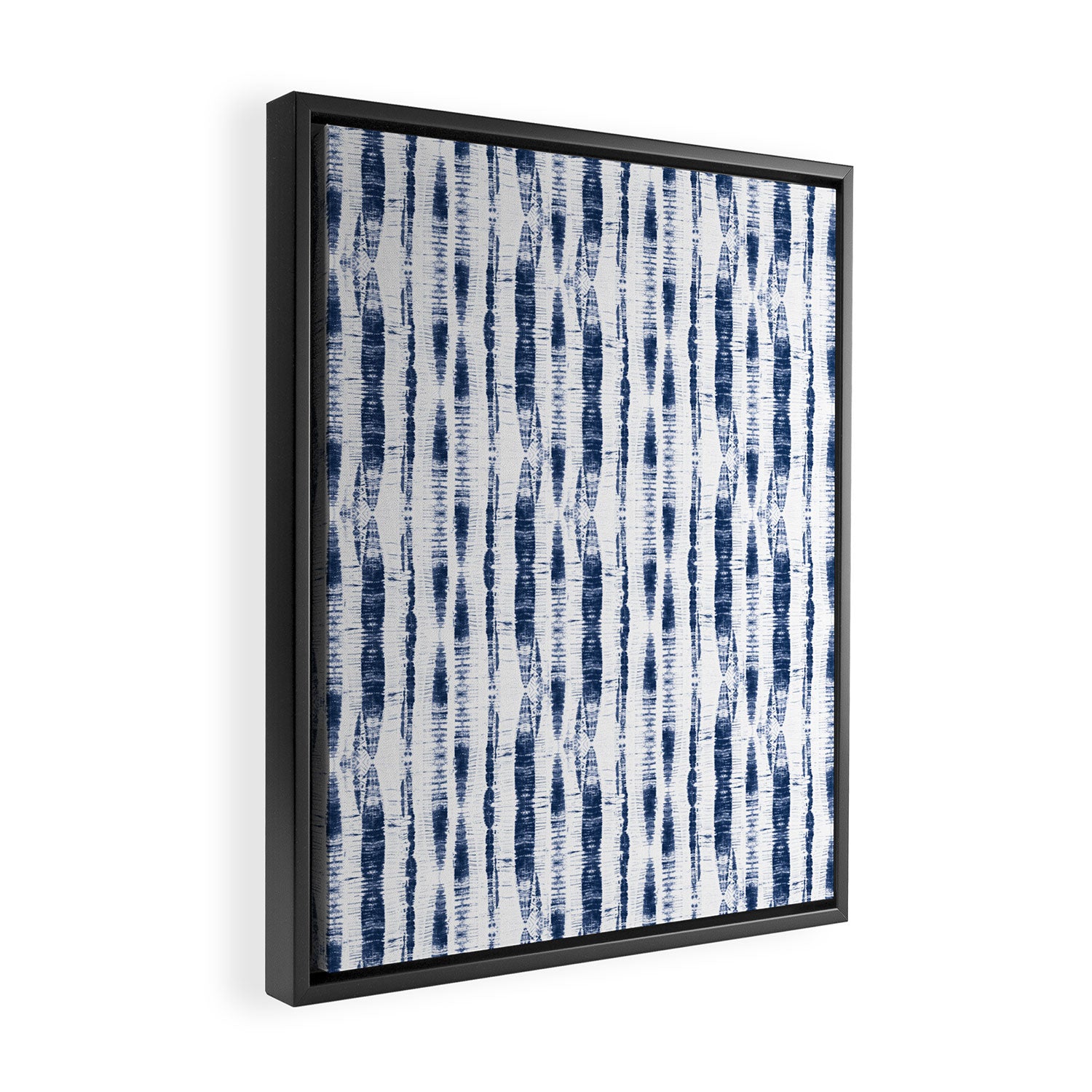 Shibori Stripes 2 Indigo Blue Framed Canvas Print Gallery Image 2