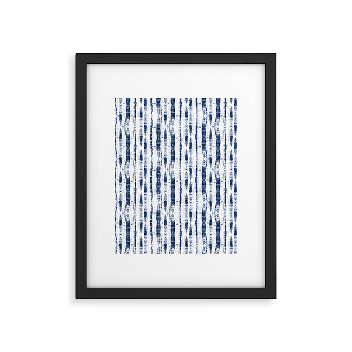 Shibori Stripes 2 Indigo Blue Framed Art Print Gallery Image 1