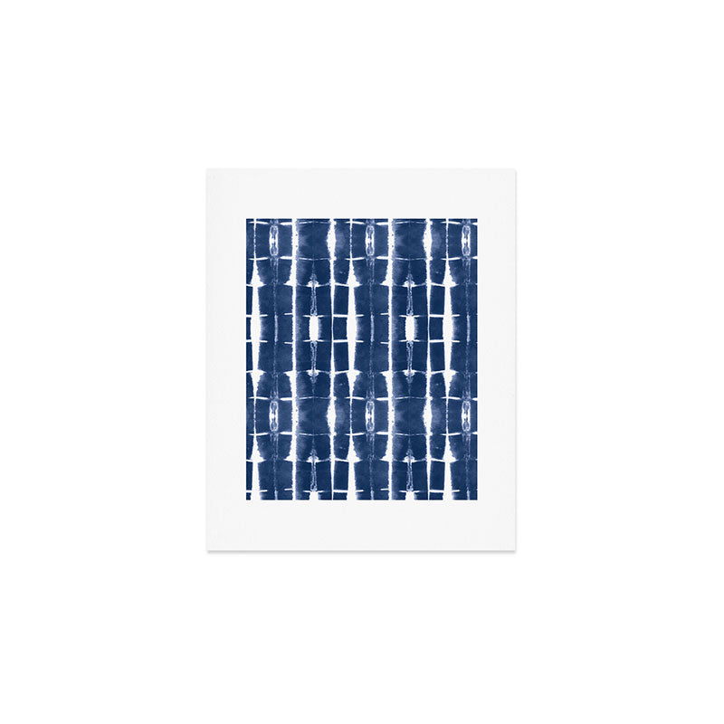 Shibori Stripes 3 Indigo Blue Art Print Gallery Image 1
