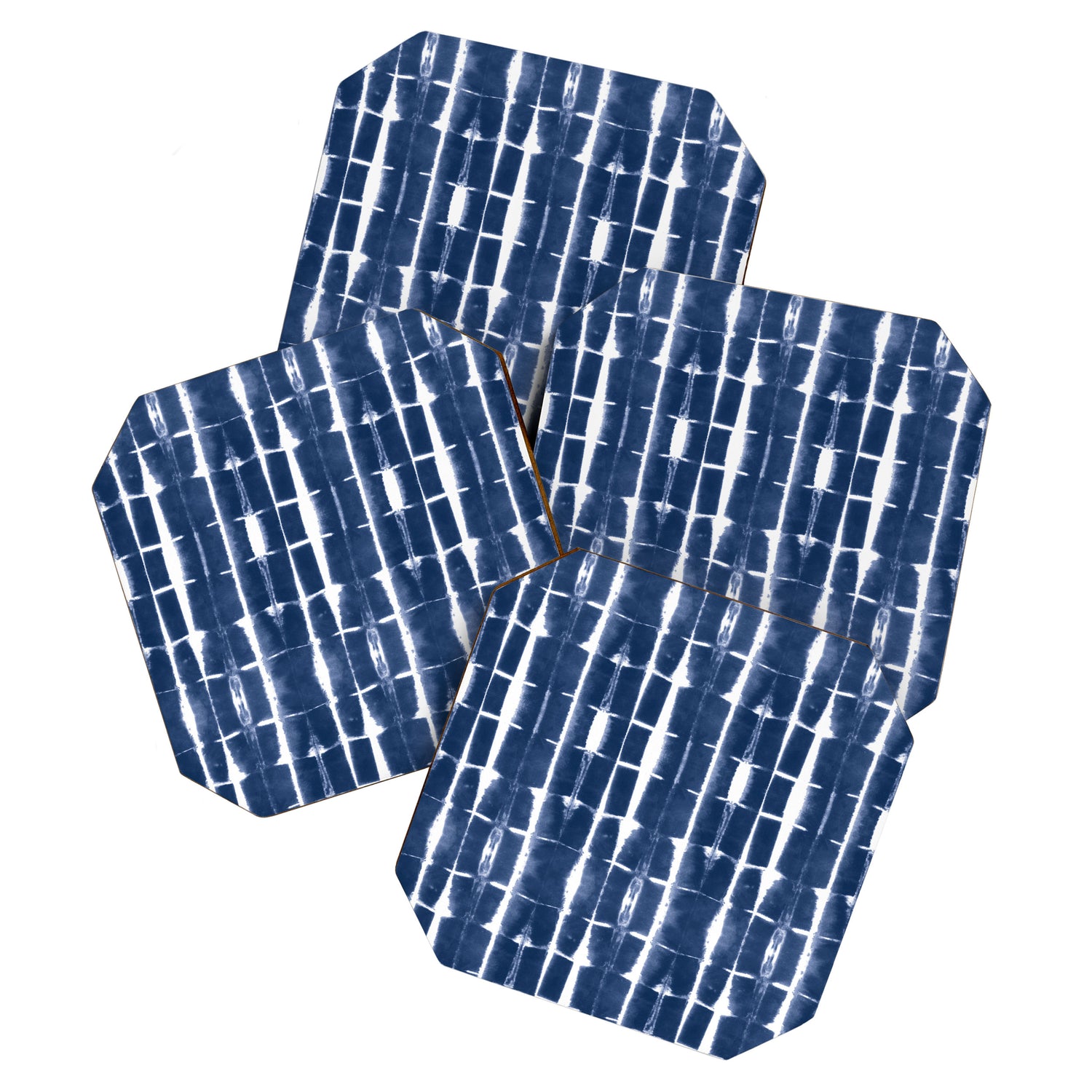 Shibori Stripes 3 Indigo Blue Coaster Gallery Image 1