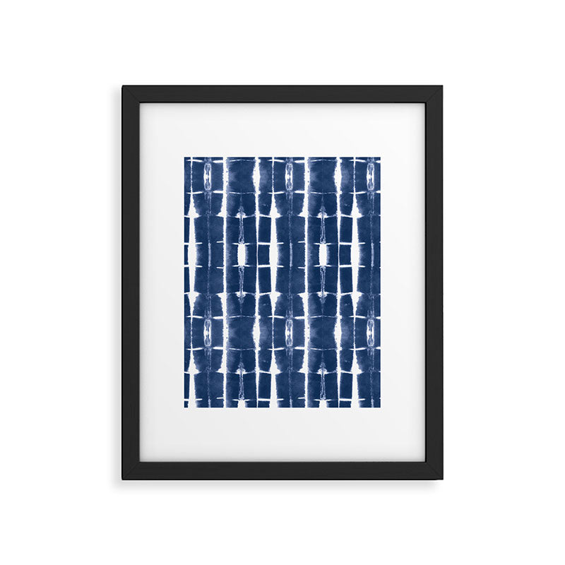 Shibori Stripes 3 Indigo Blue Framed Art Print Gallery Image 6