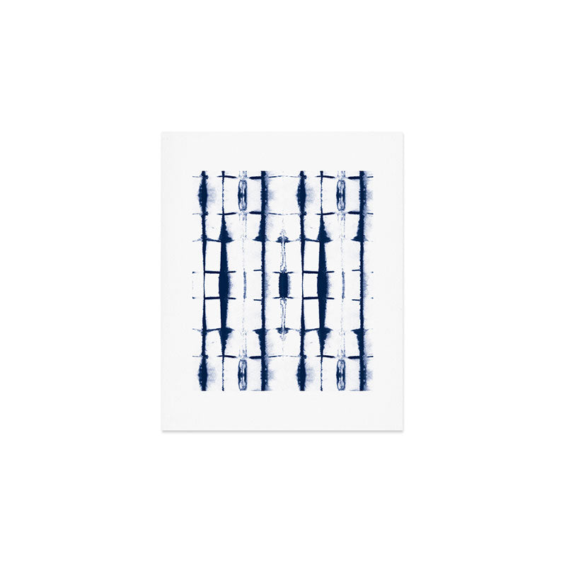 Shibori Stripes 4 Indigo Blue Art Print Gallery Image 1