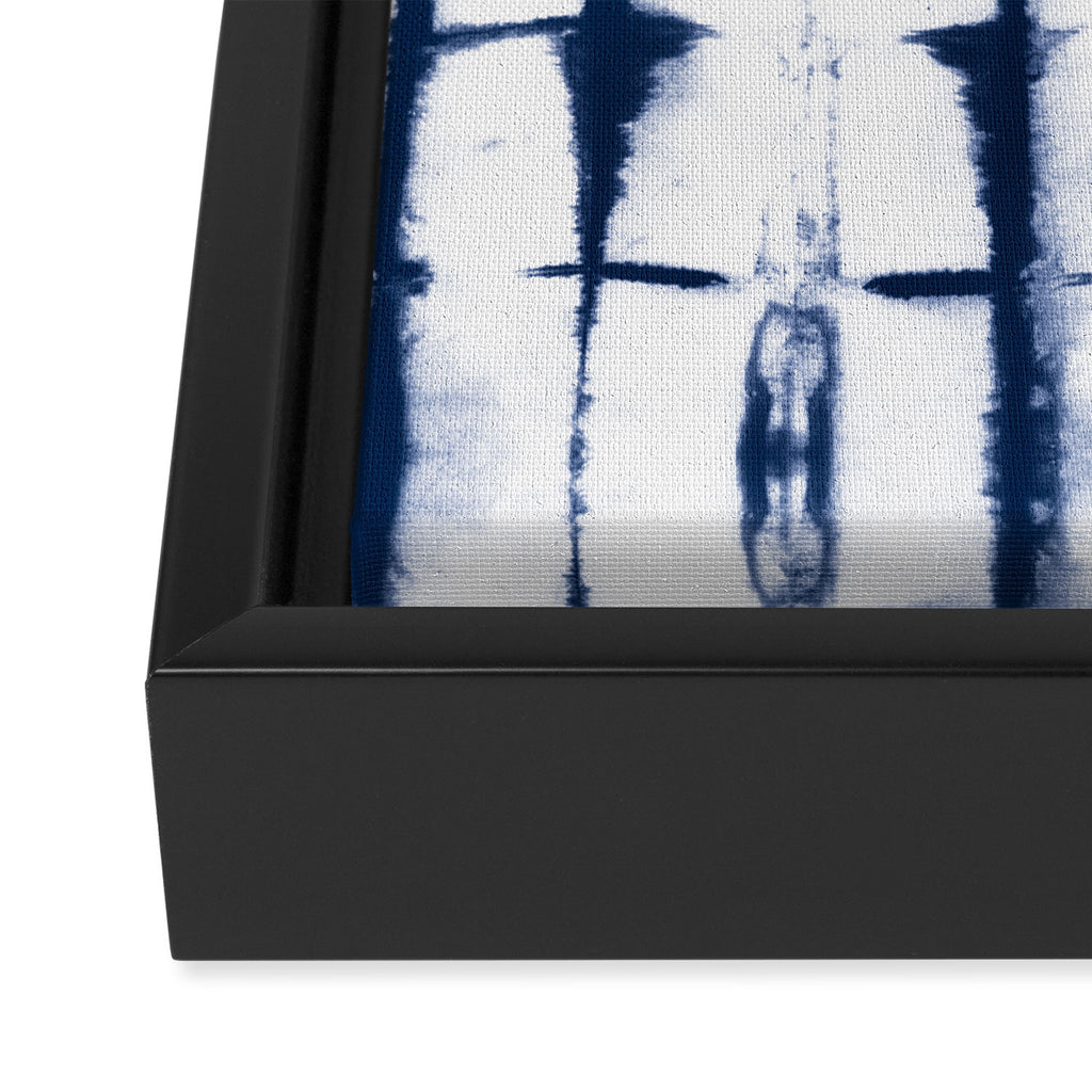 Shibori Stripes 4 Indigo Blue Framed Canvas Print Gallery Image 3