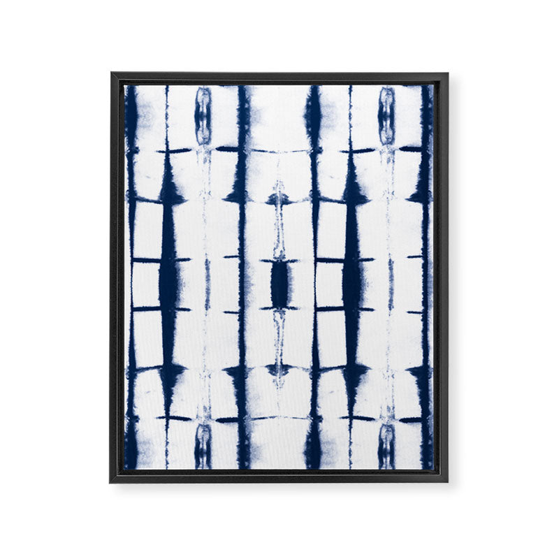Shibori Stripes 4 Indigo Blue Framed Canvas Print Gallery Image 8