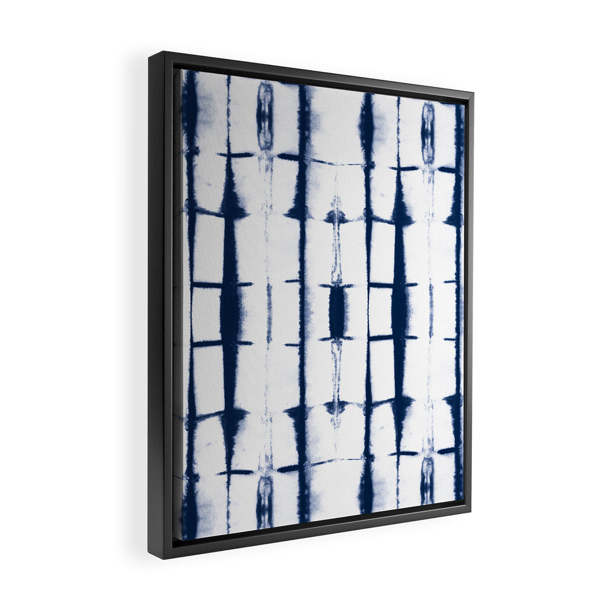 Shibori Stripes 4 Indigo Blue Framed Canvas Print Gallery Image 2