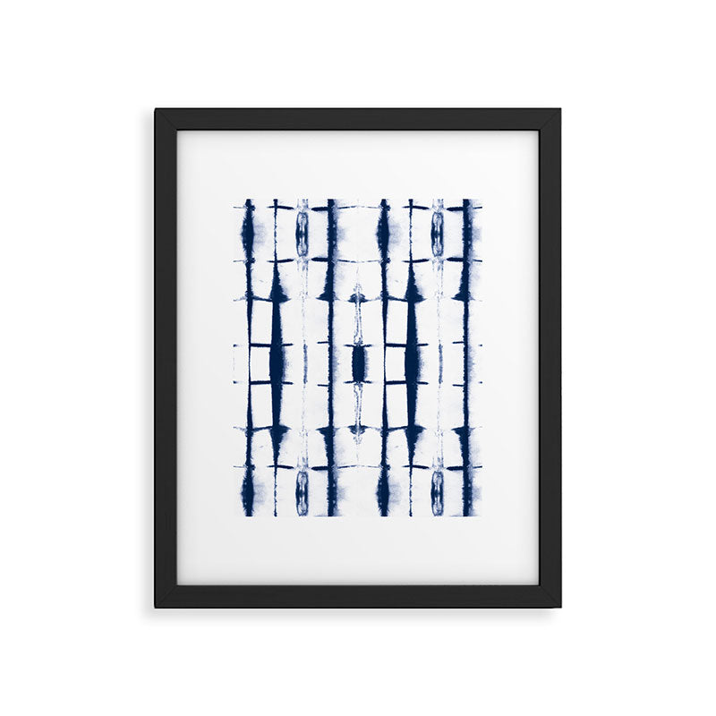 Shibori Stripes 4 Indigo Blue Framed Art Print Gallery Image 6
