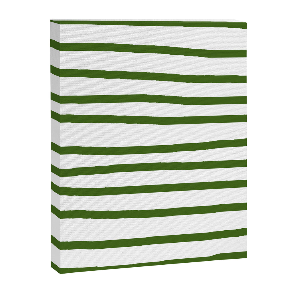 Simply Drawn Stripes in Jungle Green Canvas Print Gallery Image 8