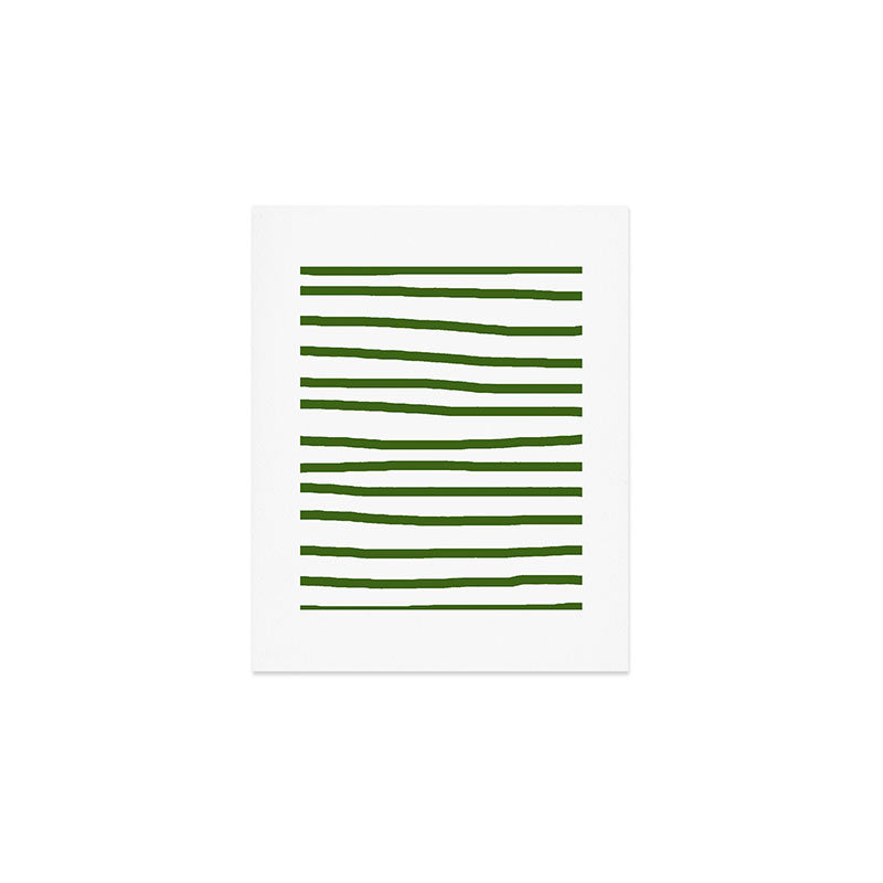 Simply Drawn Stripes in Jungle Green Art Print Gallery Image 1