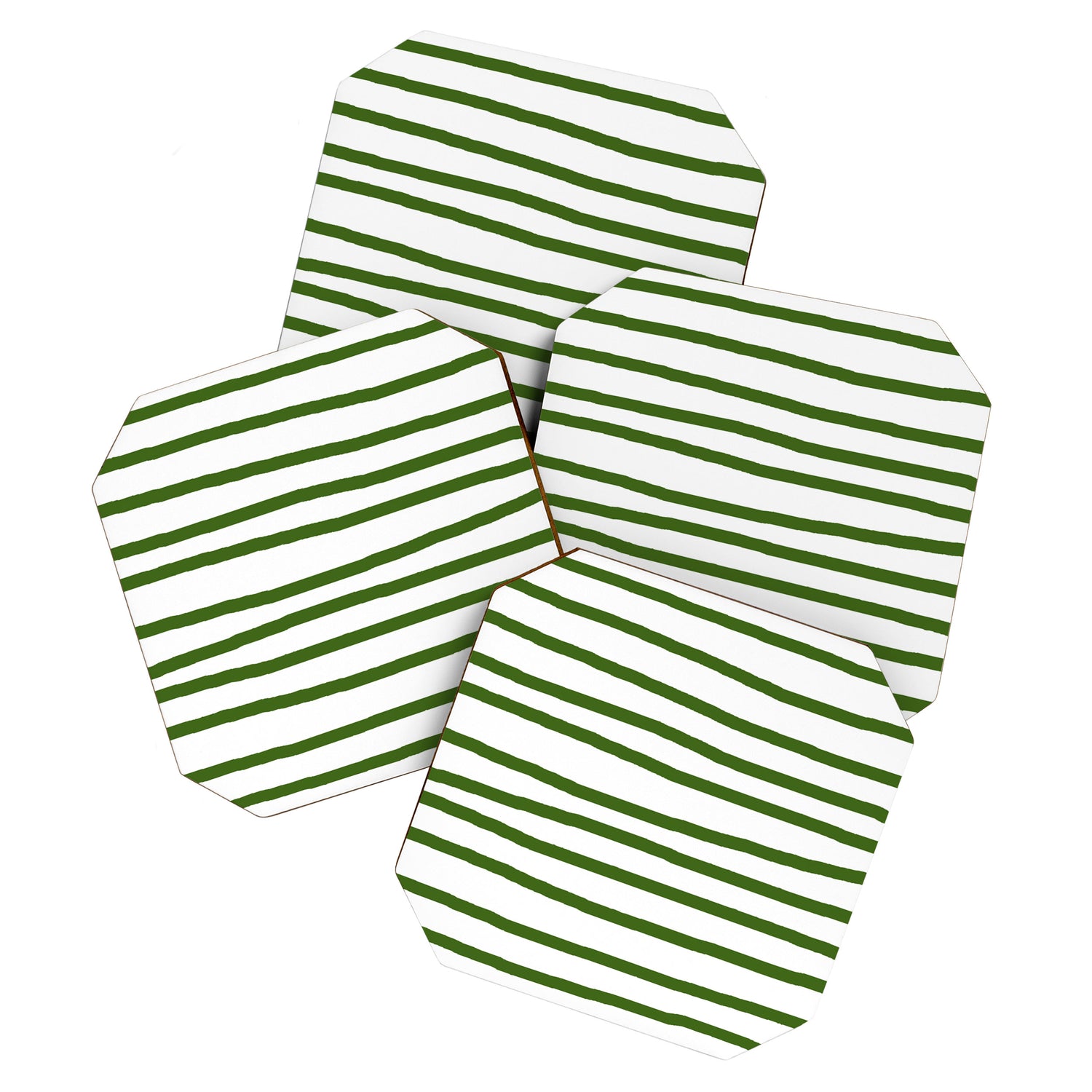 Simply Drawn Stripes in Jungle Green Coaster Gallery Image 1