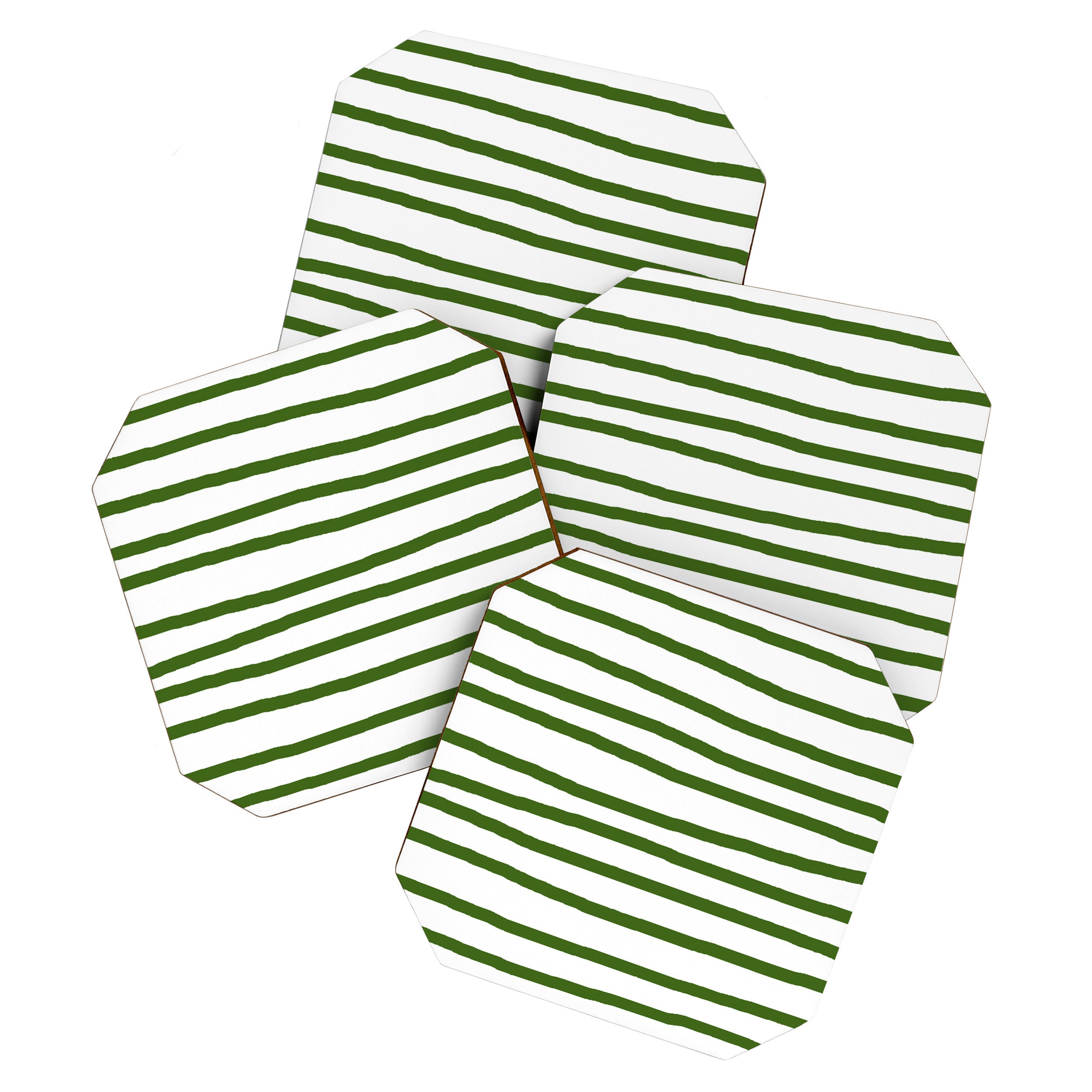 Simply Drawn Stripes in Jungle Green Coaster Gallery Image 1