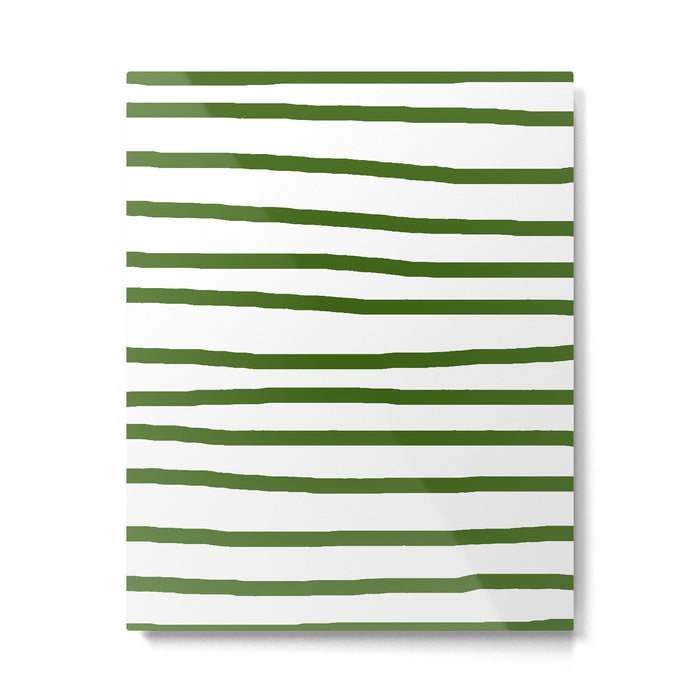 Simply Drawn Stripes in Jungle Green Metal Print Gallery Image 1