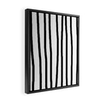 Simply Drawn Vertical Stripes in Midnight Black Framed Canvas Print Gallery Image 2