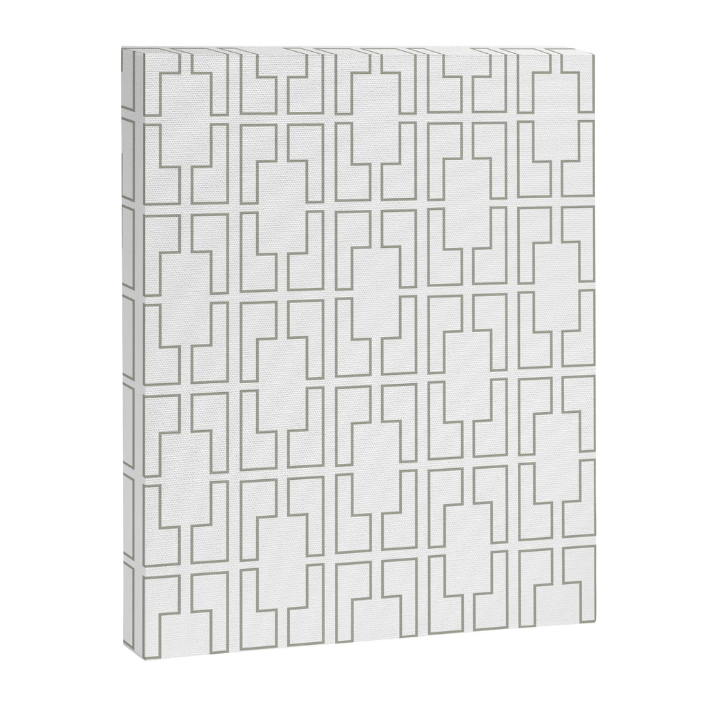 Simply Mid-Century Retro Gray on White Canvas Print Gallery Image 8