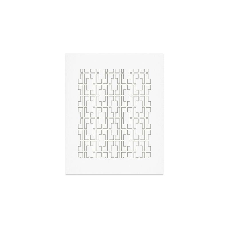 Simply Mid-Century Retro Gray on White Art Print Gallery Image 1
