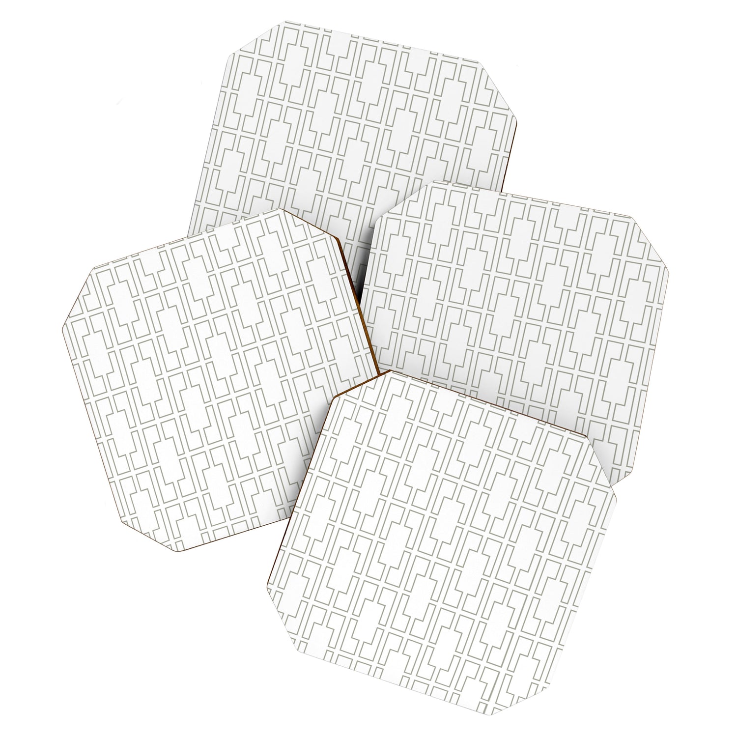 Simply Mid-Century Retro Gray on White Coaster Gallery Image 1