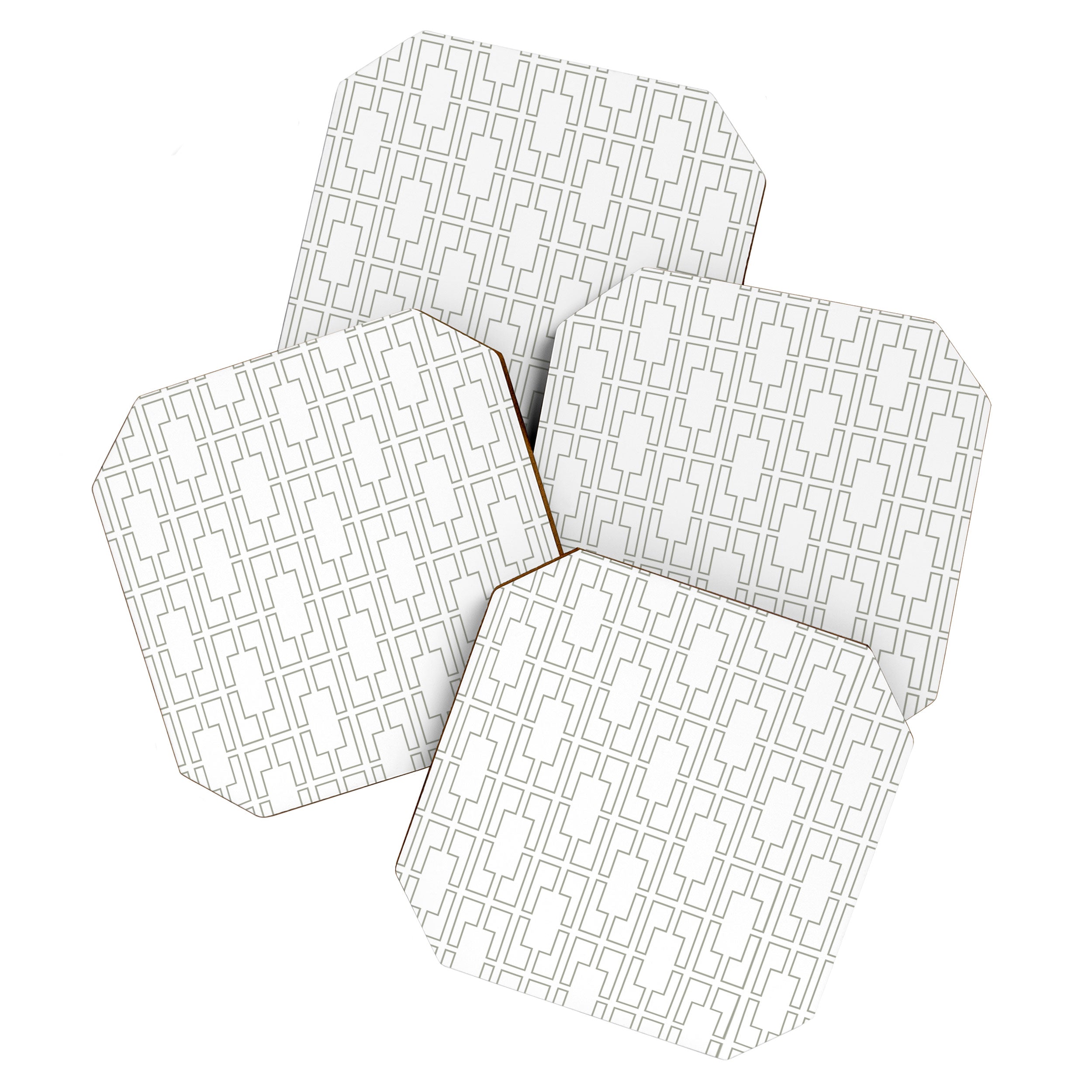 Simply Mid-Century Retro Gray on White Coaster Gallery Image 1