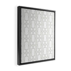 Simply Mid-Century Retro Gray on White Framed Canvas Print Gallery Image 2