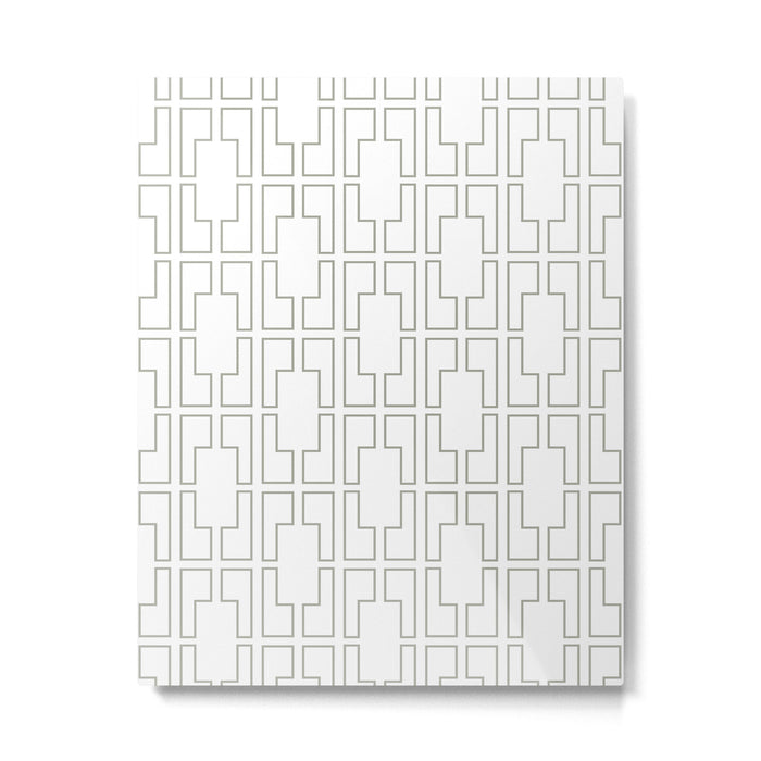 Simply Mid-Century Retro Gray on White Metal Print Gallery Image 1