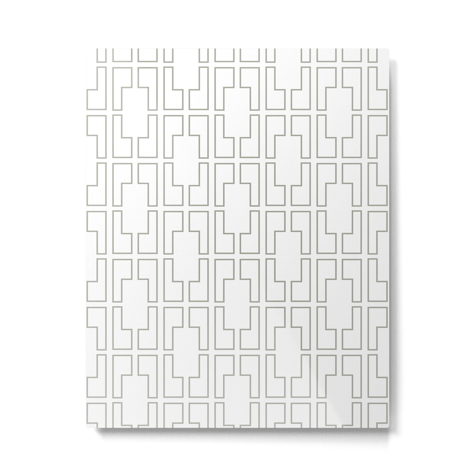 Simply Mid-Century Retro Gray on White Metal Print Gallery Image 6